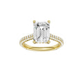 14K Yellow Gold Hidden Halo Labgrown Diamond Engagement Ring