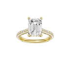 14K Yellow Gold Hidden Halo Labgrown Diamond Engagement Ring