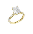 14K Yellow Gold Hidden Halo Labgrown Diamond Engagement Ring