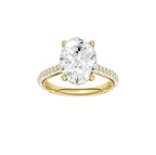 14K White Gold Hidden Halo Labgrown Diamond Engagement Ring