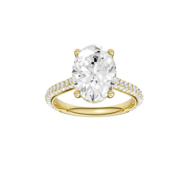 14K White Gold Hidden Halo Labgrown Diamond Engagement Ring