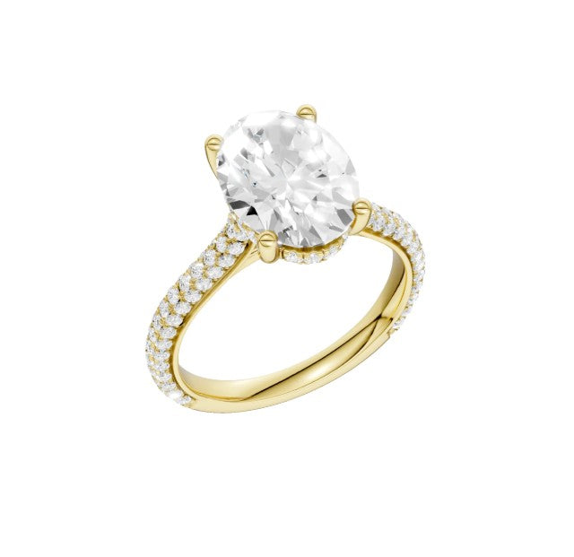 14K White Gold Hidden Halo Labgrown Diamond Engagement Ring