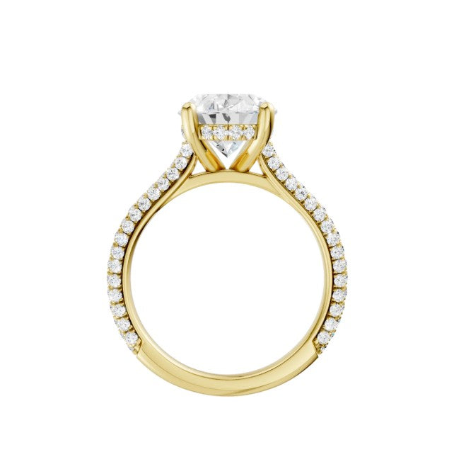 14K White Gold Hidden Halo Labgrown Diamond Engagement Ring