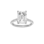 14K White Gold Hidden Halo Labgrown Diamond Engagement Ring