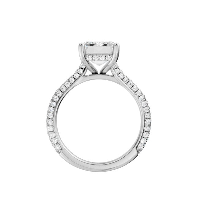 14K White Gold Hidden Halo Labgrown Diamond Engagement Ring
