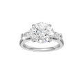 14K White Gold Three Stone Lab Grown Diamond Engagement Ring