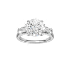 14K White Gold Three Stone Lab Grown Diamond Engagement Ring