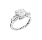 14K White Gold Three Stone Lab Grown Diamond Engagement Ring