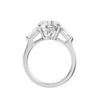 14K White Gold Three Stone Lab Grown Diamond Engagement Ring
