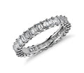 18K White Gold Emerald Eternity Diamond Wedding Band
