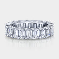 18K White Gold Emerald Cut Eternity Diamond Wedding Band