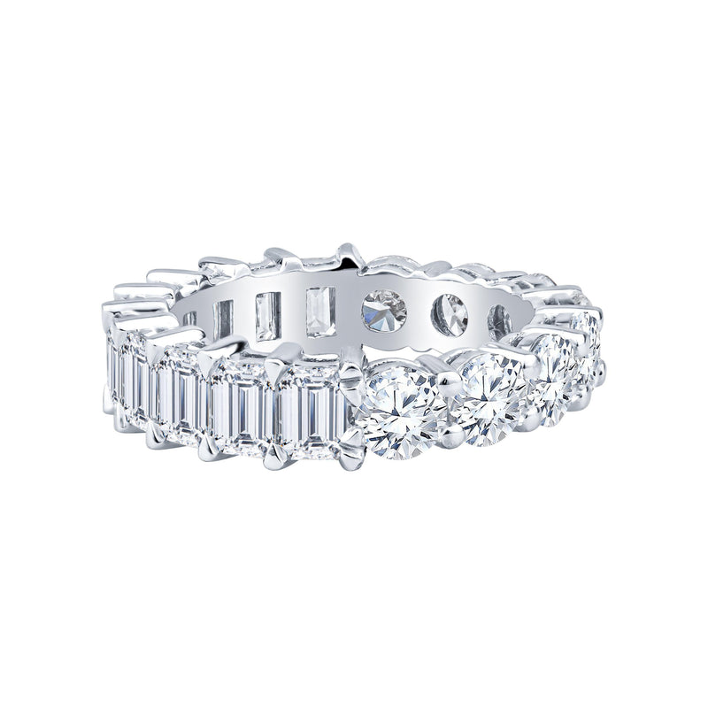 14K White Dual Eternity Diamond Wedding Band