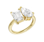 14K Yellow Gold Two Stone Lab Grown Diamond Fashion Ring