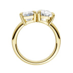 14K Yellow Gold Two Stone Lab Grown Diamond Fashion Ring