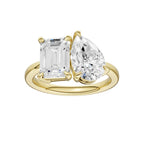 14K Yellow Gold Two Stone Lab Grown Diamond Fashion Ring