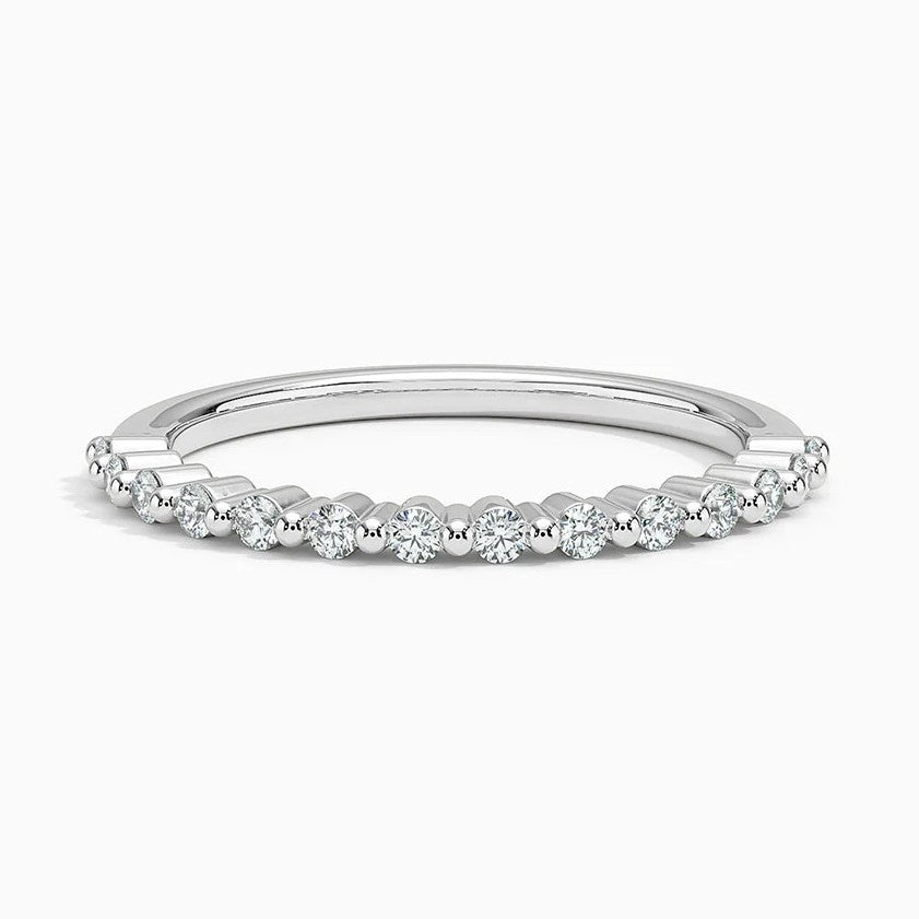 14K White Gold Lab Grown Diamond Wedding Band