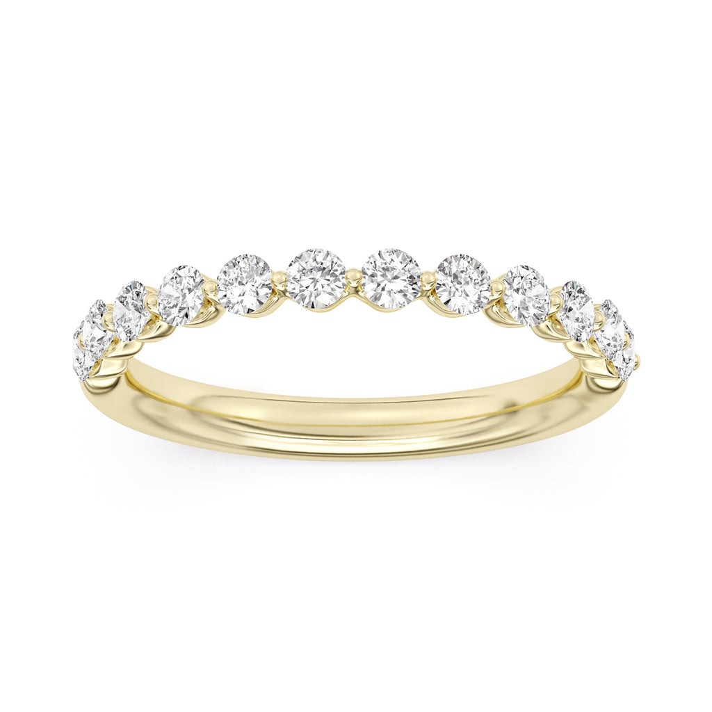 14K Yellow Gold Lab Grown Diamond Wedding Band