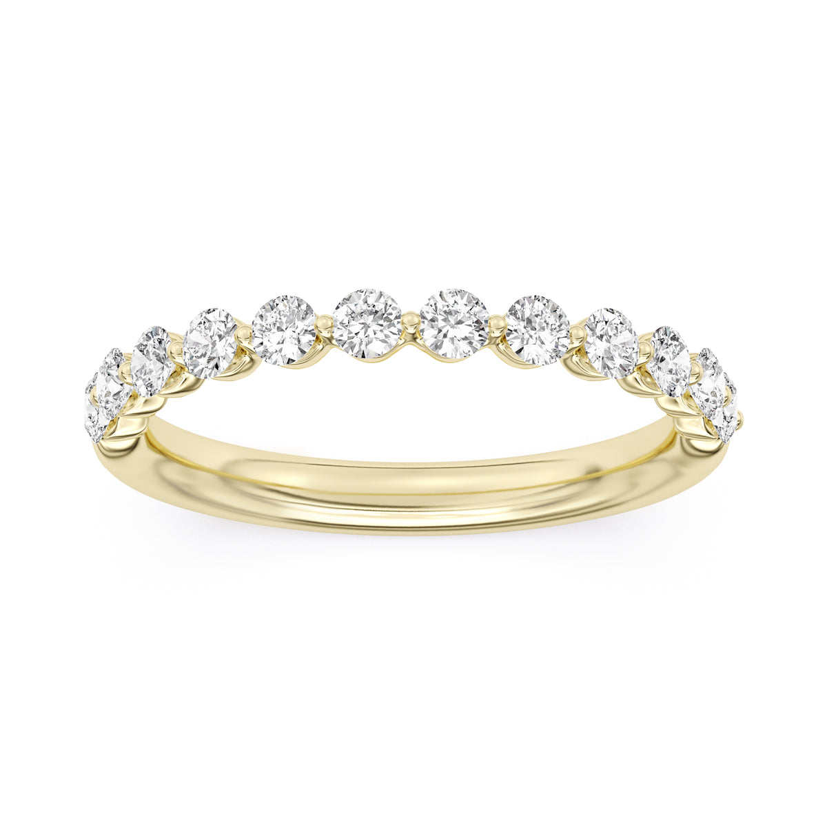 14K Yellow Gold Lab Grown Diamond Wedding Band
