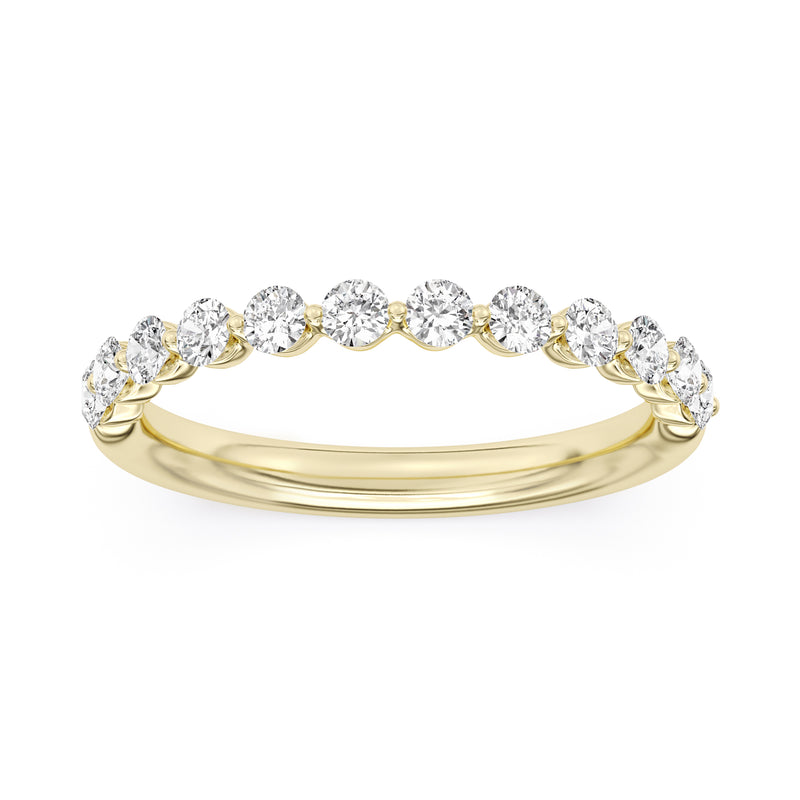 14K Yellow Gold Lab Grown Diamond Wedding Band