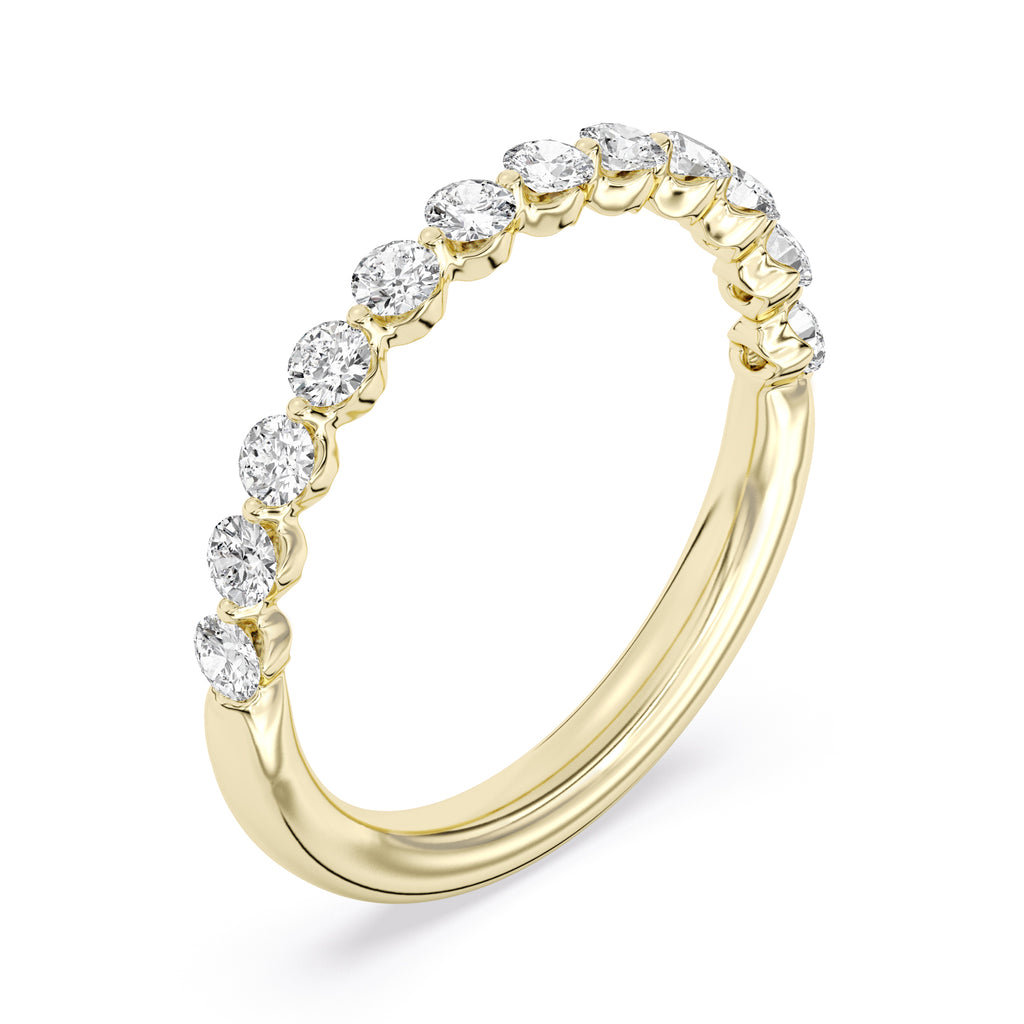 14K Yellow Gold Lab Grown Diamond Wedding Band