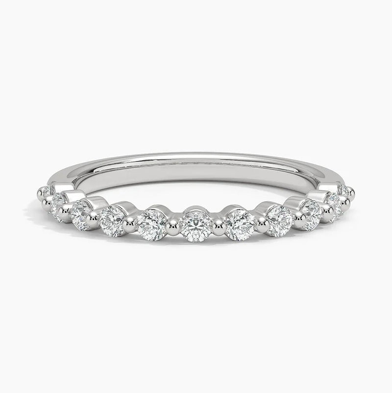 14K White Gold Lab Grown Diamond Wedding Band