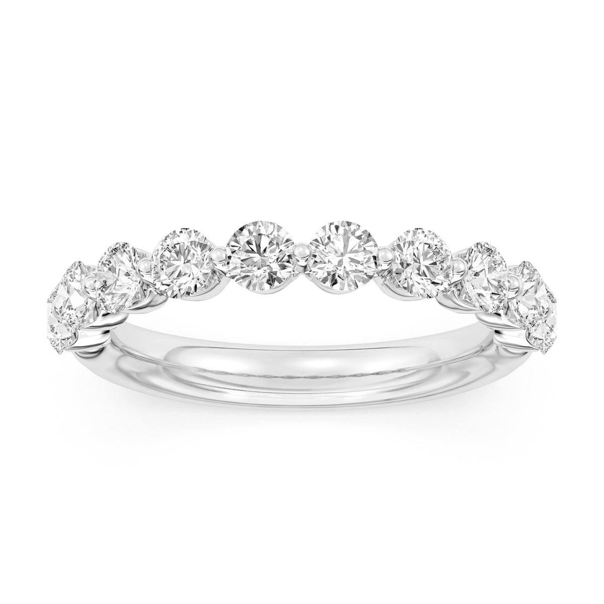 14K White Gold Shared Prong Lab Grown Diamond Wedding Band