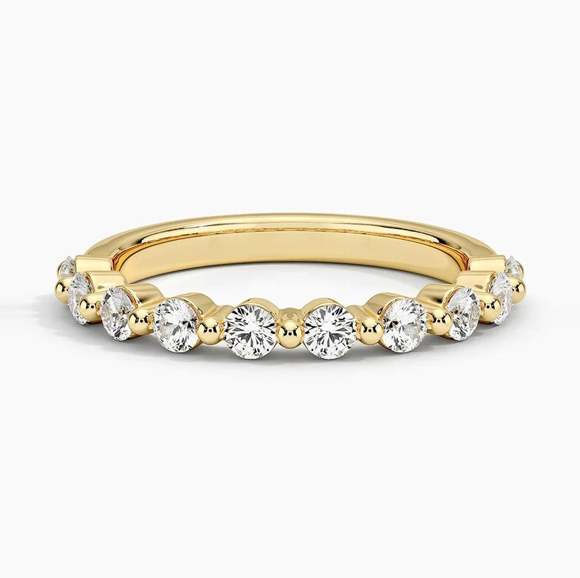 14K Yellow Gold Lab Grown Diamond Wedding Band