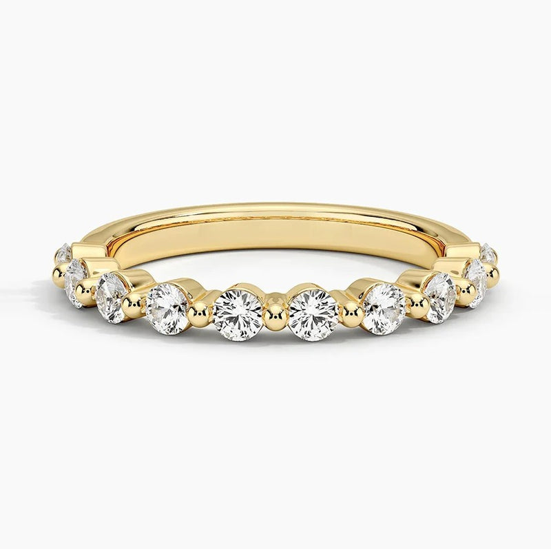 14K Yellow Gold Lab Grown Diamond Wedding Band