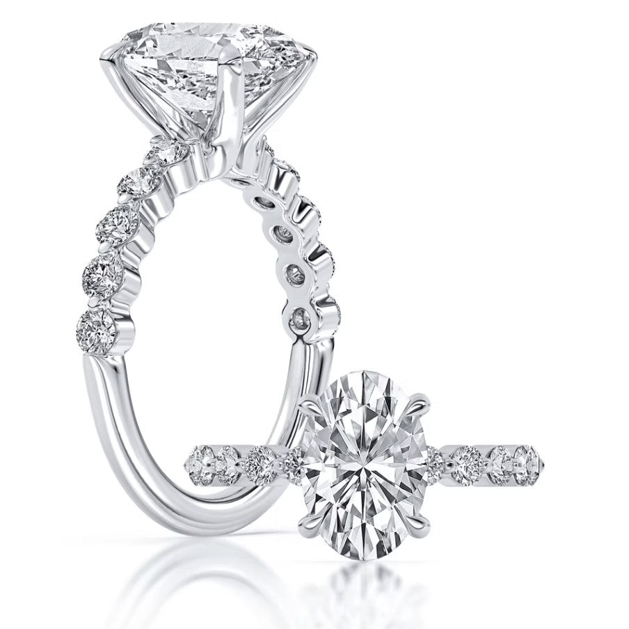14K White Gold Diamond Engagement Ring