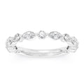 14K White Gold Alternating Lab Grown Diamond Wedding Band