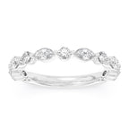 14K White Gold Alternating Lab Grown Diamond Wedding Band