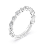 14K White Gold Alternating Lab Grown Diamond Wedding Band