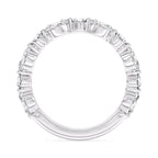 14K White Gold Alternating Lab Grown Diamond Wedding Band
