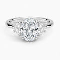 14K White Gold Three Stone Lab Grown Diamond Engagement Ring
