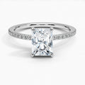 14K White Gold Hidden Halo Lab Grown Diamond Engagement Ring