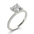 14K White Gold Hidden Halo Lab Grown Diamond Engagement Ring