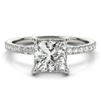 14K White Gold Hidden Halo Lab Grown Diamond Engagement Ring