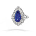 14K White Gold Sapphire And Diamond Fashion Ring