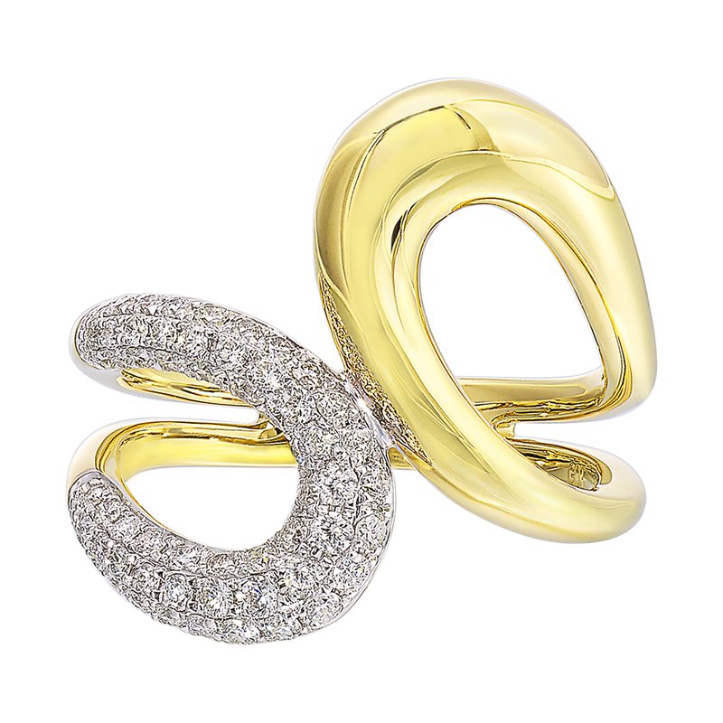 14K Yellow Gold Diamond Fashion Ring