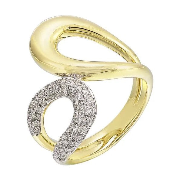14K Yellow Gold Diamond Fashion Ring