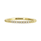 14K Gold Diamond Beaded Stackable Band