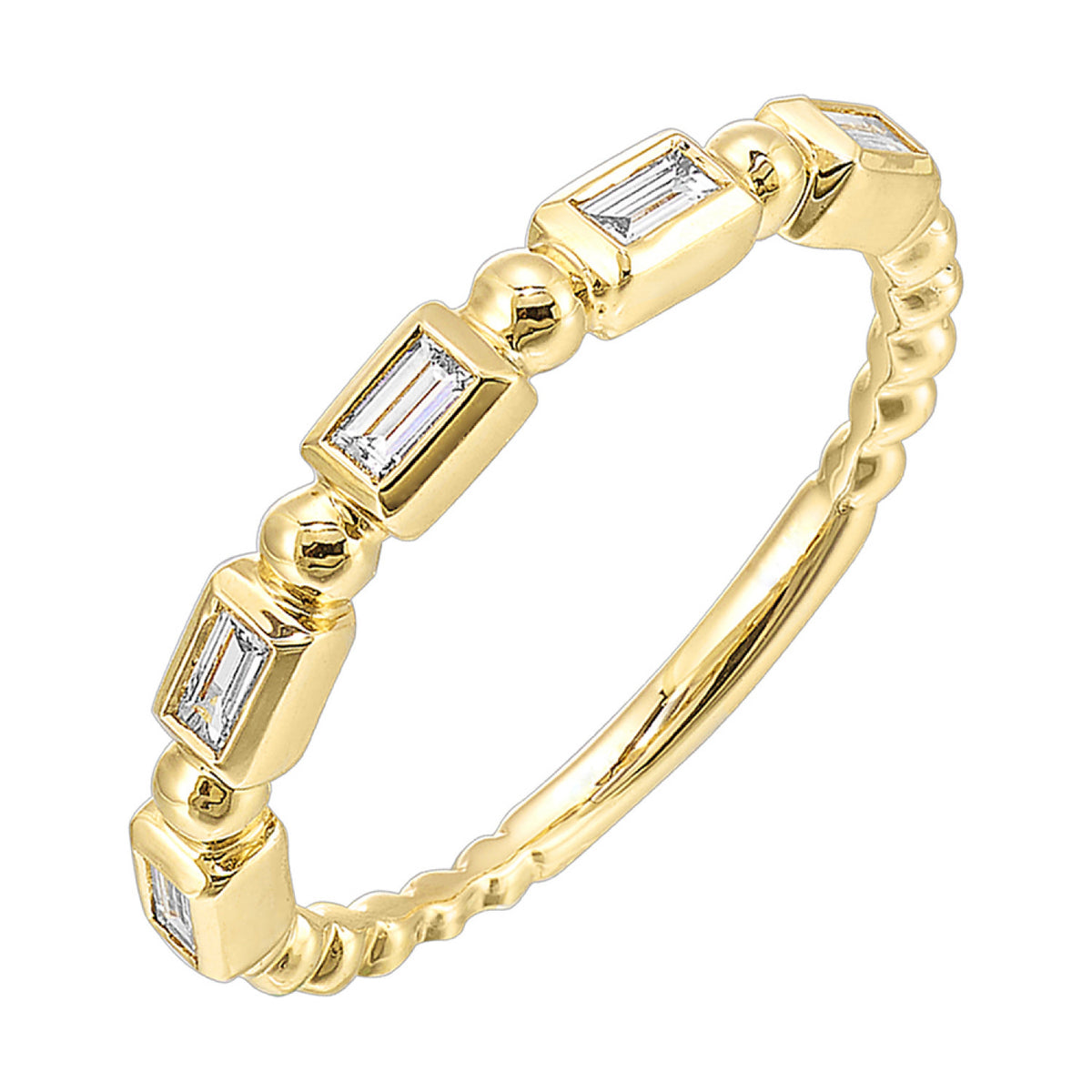 14K Gold Diamond Fashion Stackable Band