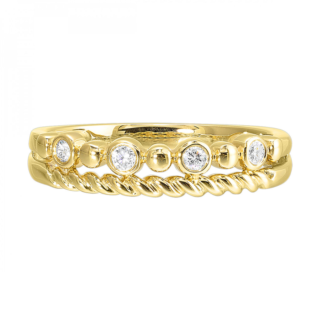14K Gold Two Row Diamond Fashion Band