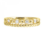 14K Gold Two Row Diamond Fashion Band