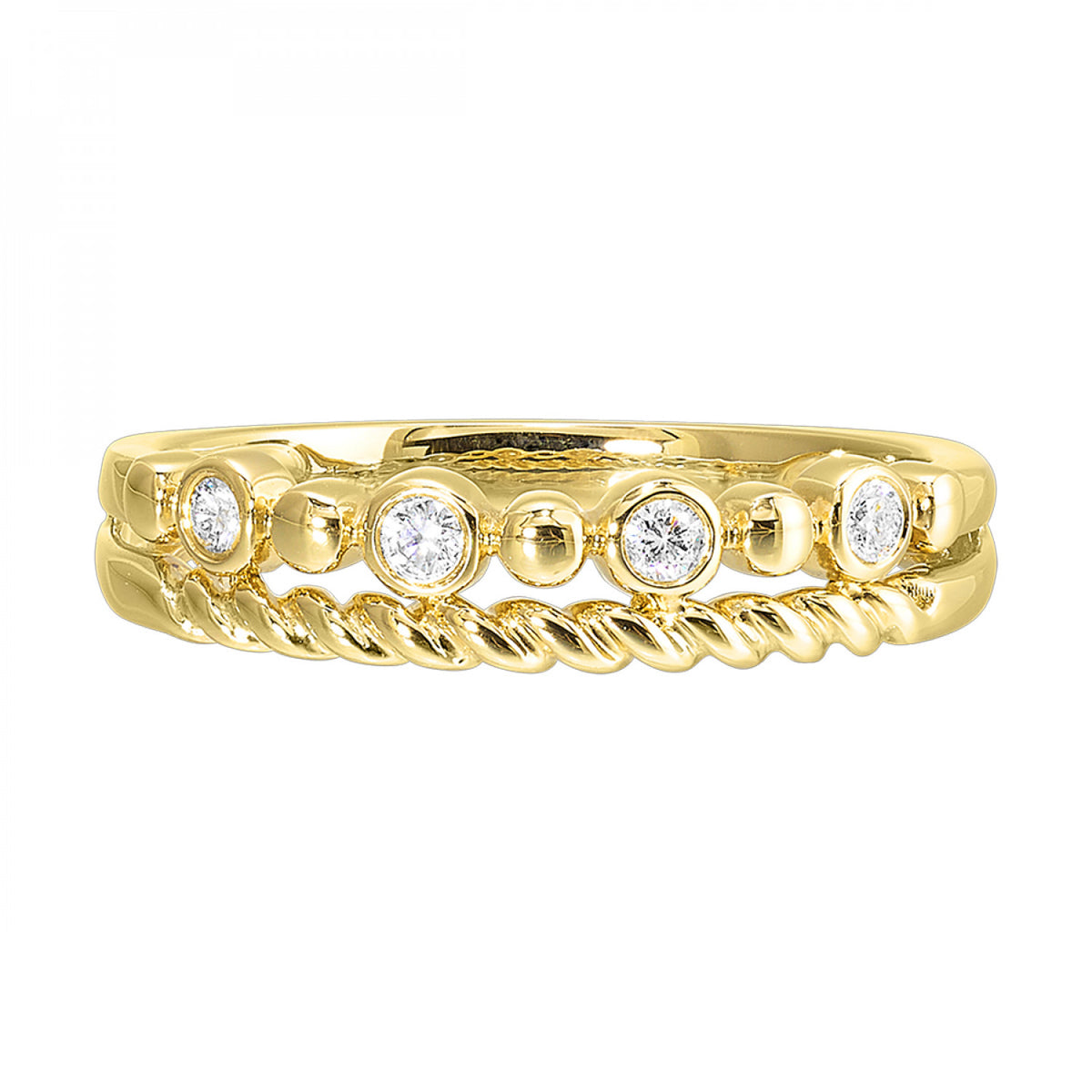 14K Gold Two Row Diamond Fashion Band