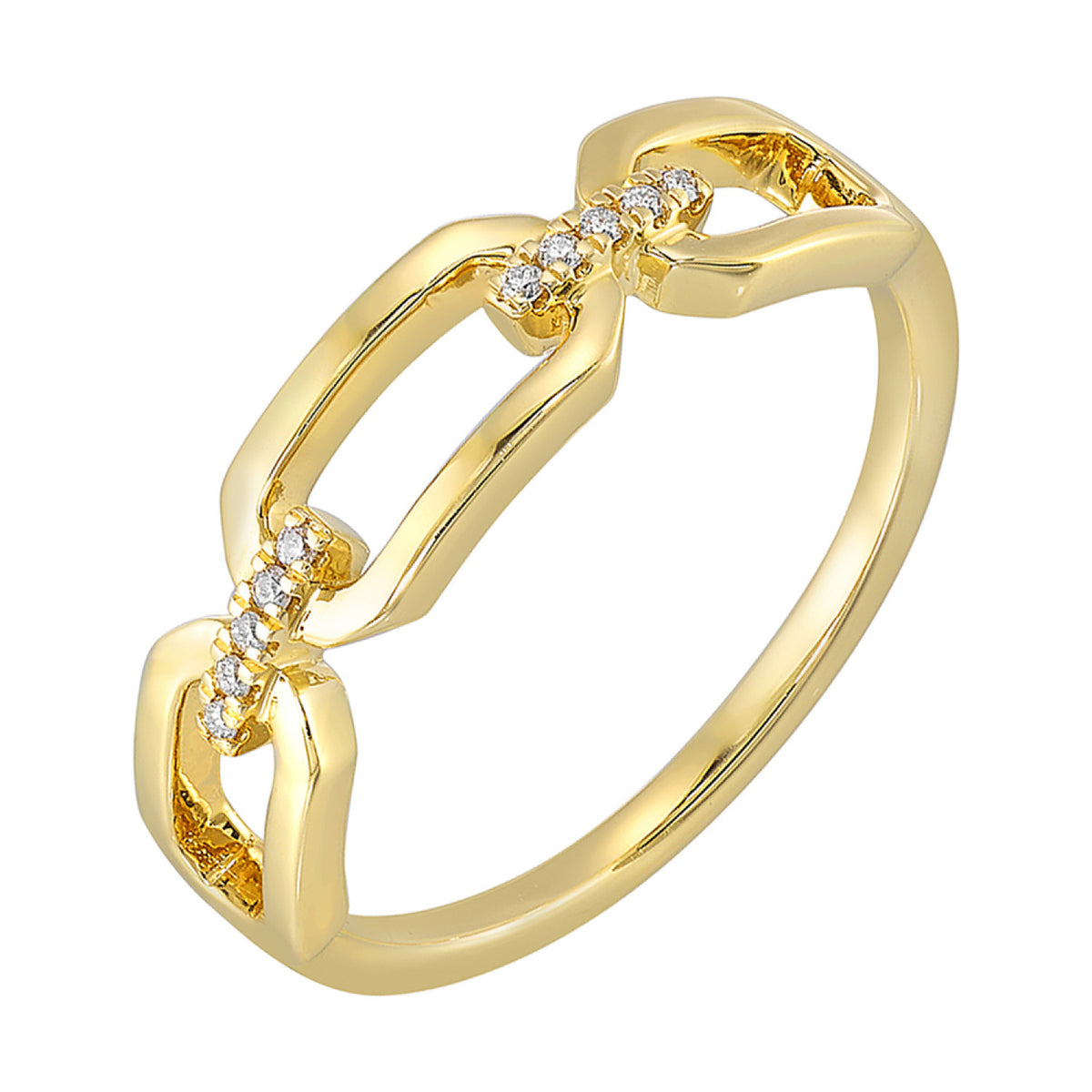 14K Yellow Gold Diamond Fashion Ring