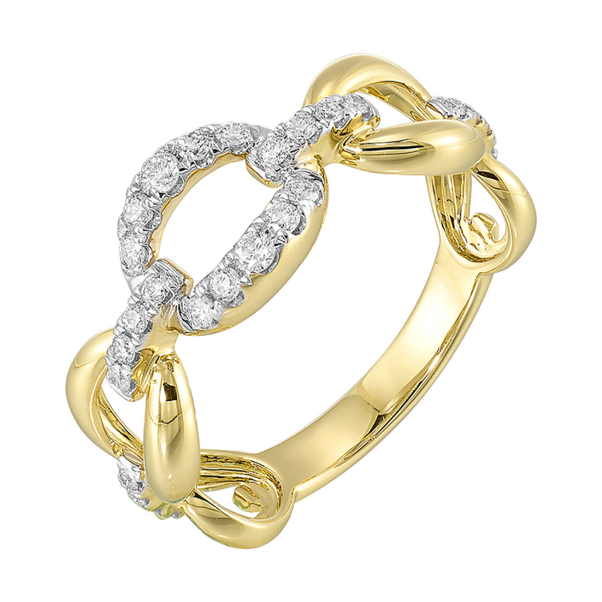 14K Yellow Gold Diamond Fashion Ring