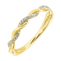 10K Gold Twist Diamond Stackable Band
