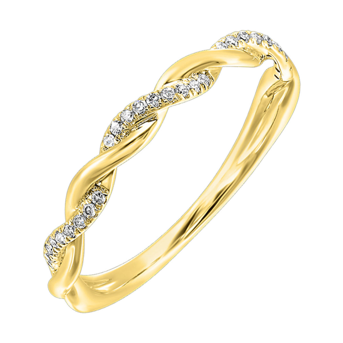 10K Gold Twist Diamond Stackable Band