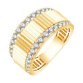 14K Yellow Gold Fluted Diamond Fashion Ring